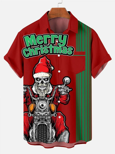 Men's Christmas Funny Graphic Short Sleeve Hawaiian Shirt